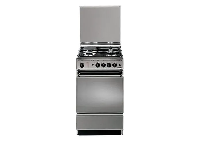 Elba Electric Cooker 3 Gas Burners 1 Hot Plate 50Cm - SS