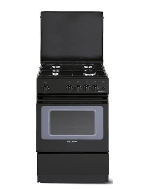Elba Cooker  4 Gas Burners 2 Hot Plates 85Cm - Black