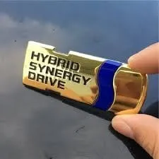 3D Gold HYBRID Synergy Drive Emblem For TOYOTA standered - image 2