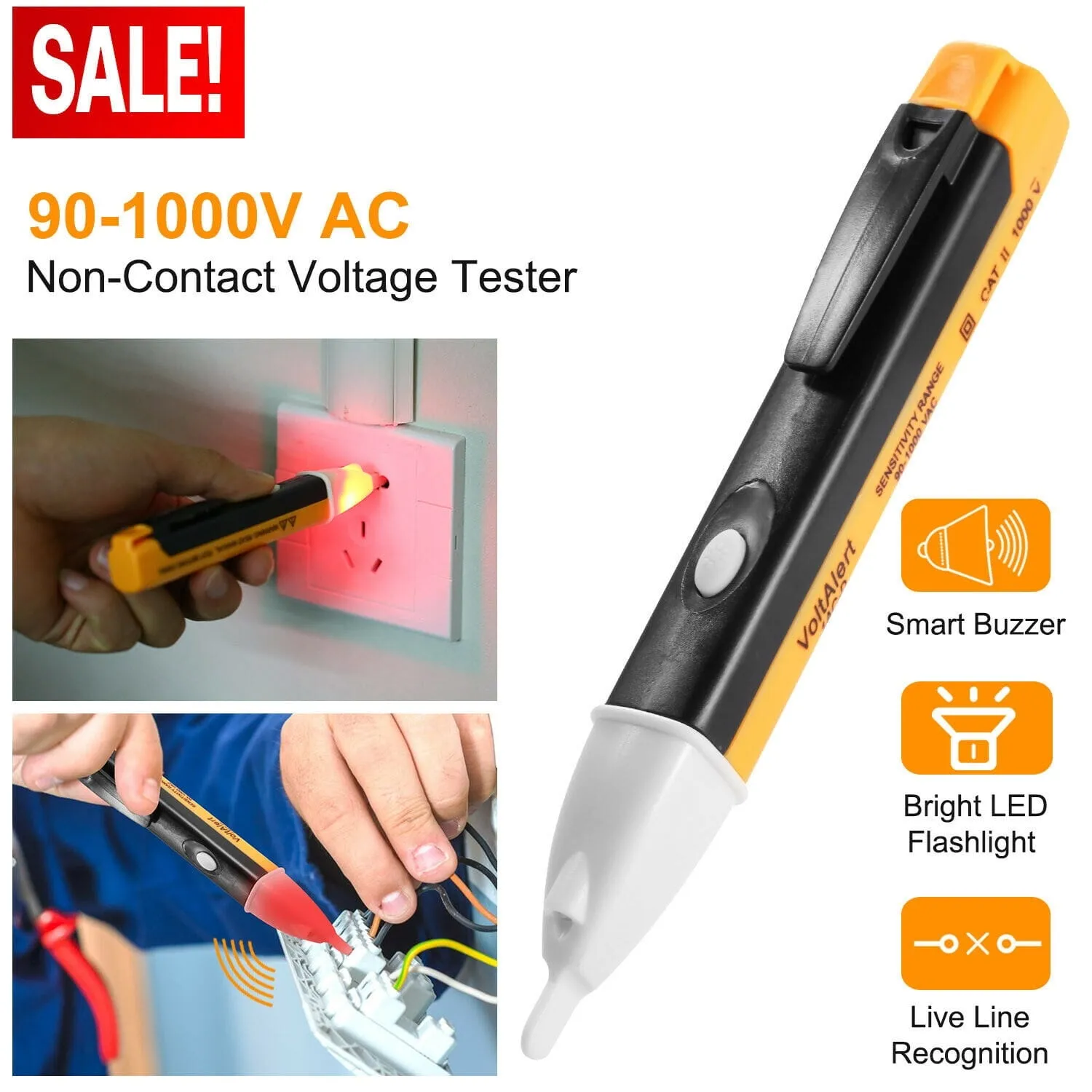 90~1000V AC Non-Contact Electric Voltage Power tester