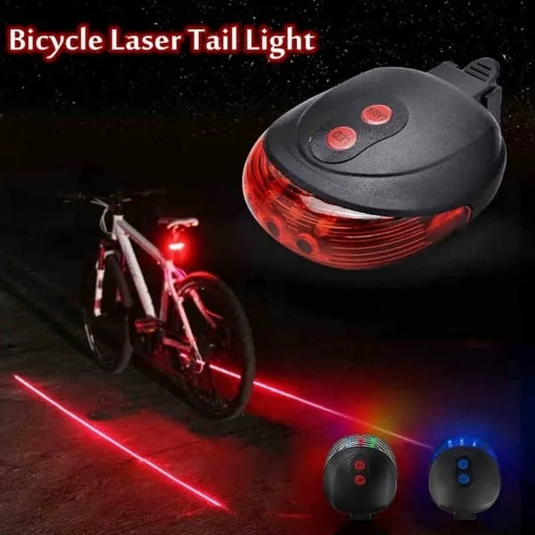 Cycling Lights  5 LED 2 Lasers 3 Modes Bike Taillight - image 2