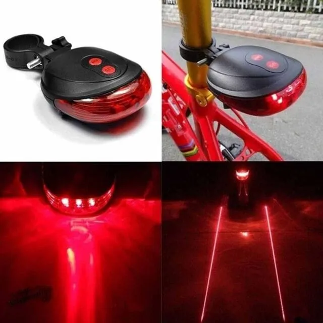 Cycling Lights  5 LED 2 Lasers 3 Modes Bike Taillight - image 3