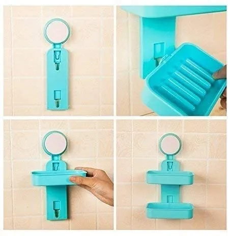 Praha Double Layer Soap Box Suction Cup Holder Bathroom - image 3