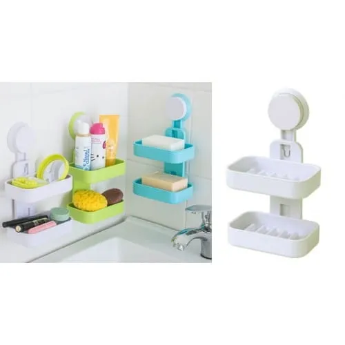Praha Double Layer Soap Box Suction Cup Holder Bathroom - image 5