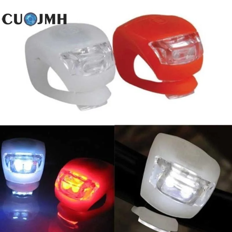 Mini Silicone LED RED/WHITE Bike Lights - image 2