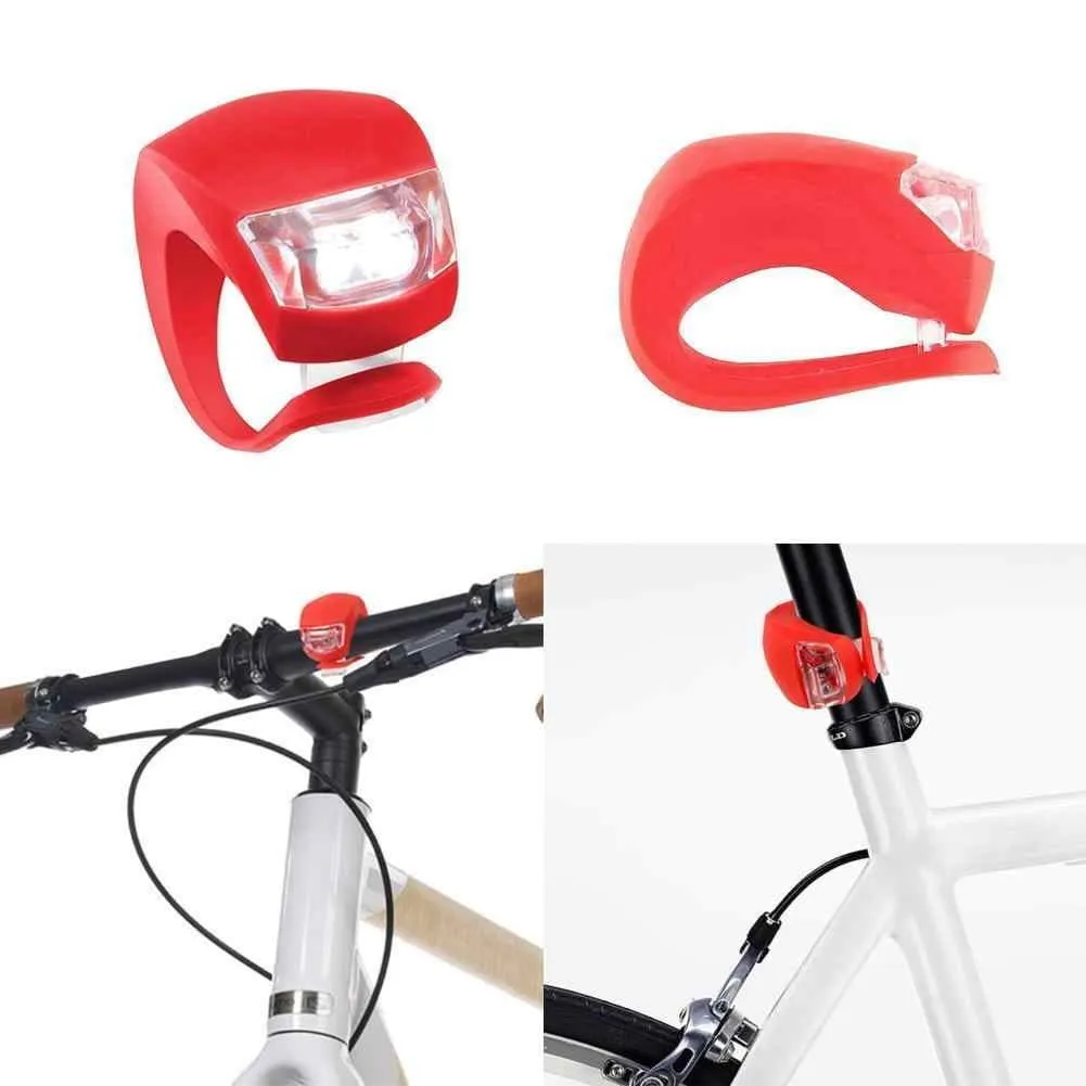 Mini Silicone LED RED/WHITE Bike Lights - image 4