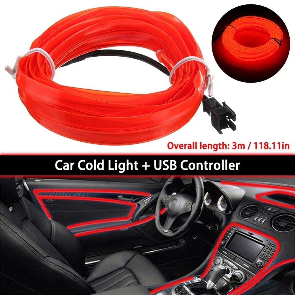 Red Automotive LED 3m Decoration Lamp Cold Light - image 1