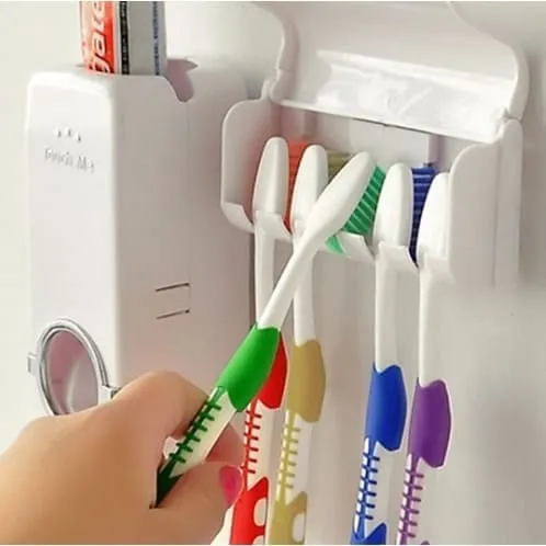 AUTOMATIC TOOTHPASTE DISPENSER WITH TOOTHBRUSH HOLDER - image 2
