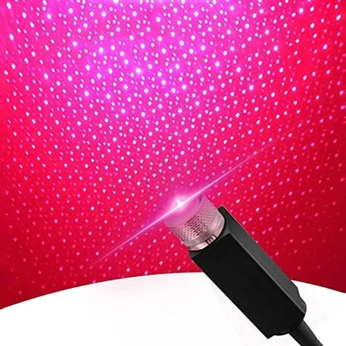 Car USB Atmosphere Ambient Light Star Projector(Red) - image 4