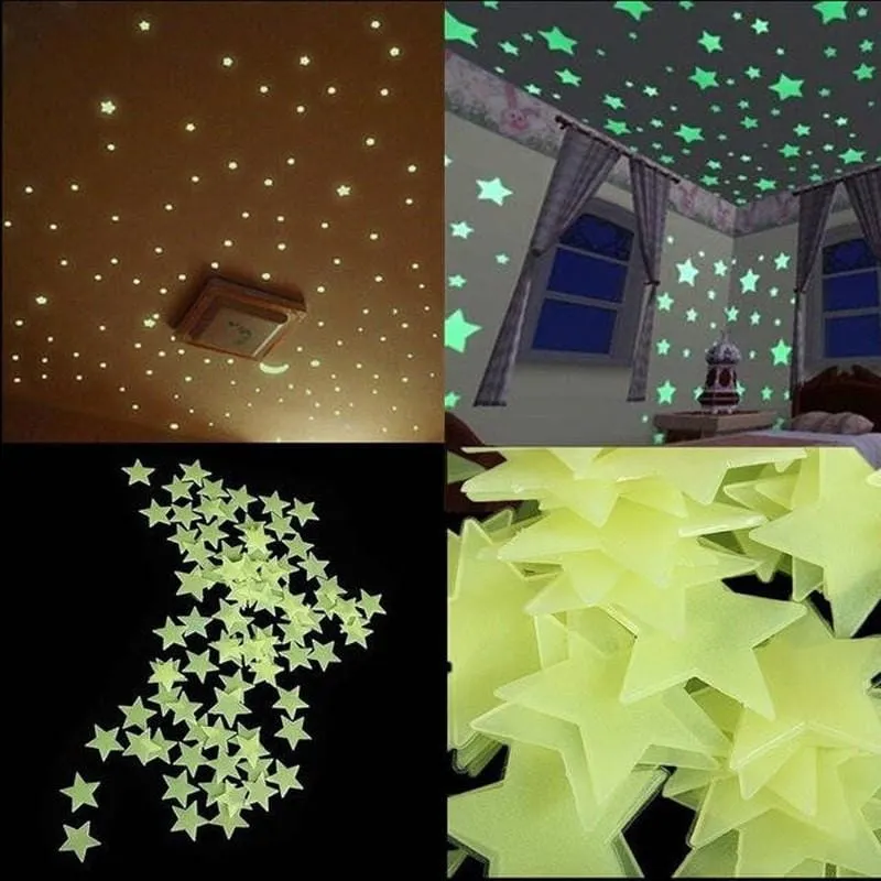 STARS LUMINOUS GLOW IN THE DARK MIXED COLORS 50pcs