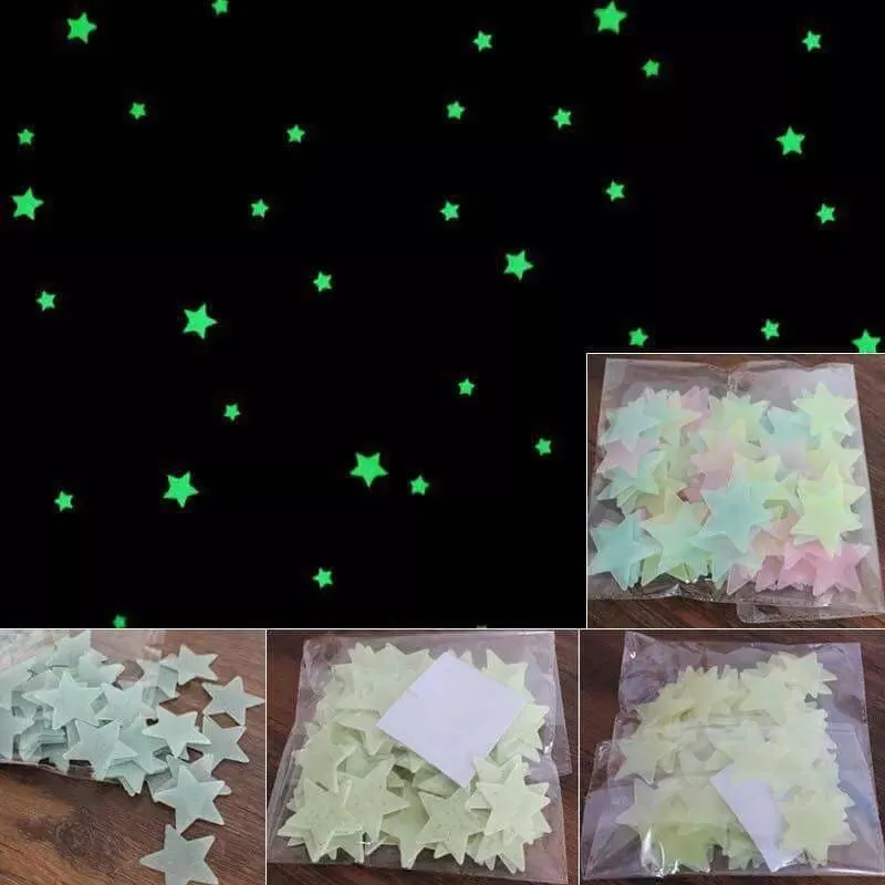 STARS LUMINOUS GLOW IN THE DARK MIXED COLORS 50pcs - image 2