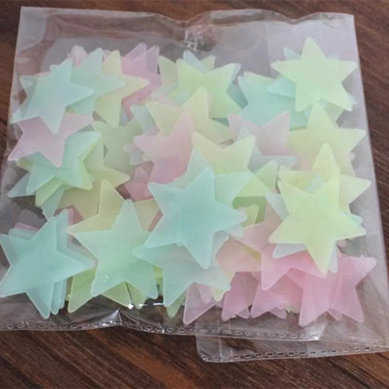 STARS LUMINOUS GLOW IN THE DARK MIXED COLORS 50pcs - image 3