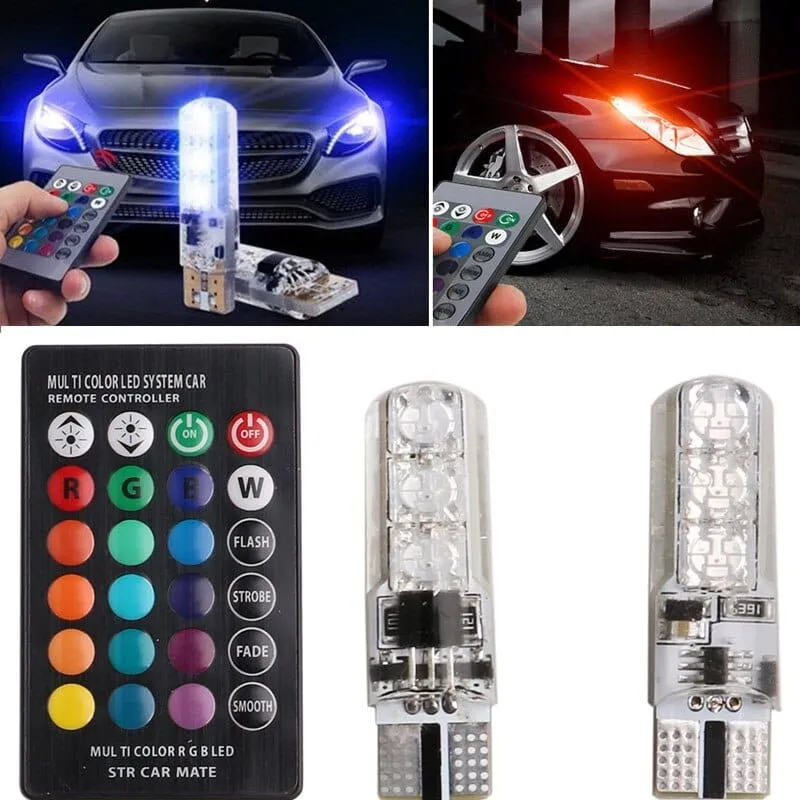 2x Remote Control LED Car Wedge T10 6SMD 5050 Side Light - image 6
