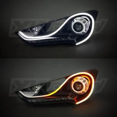 2Pcs/Set/60CM LED Daytime Running Light Yellow Flowing - image 3