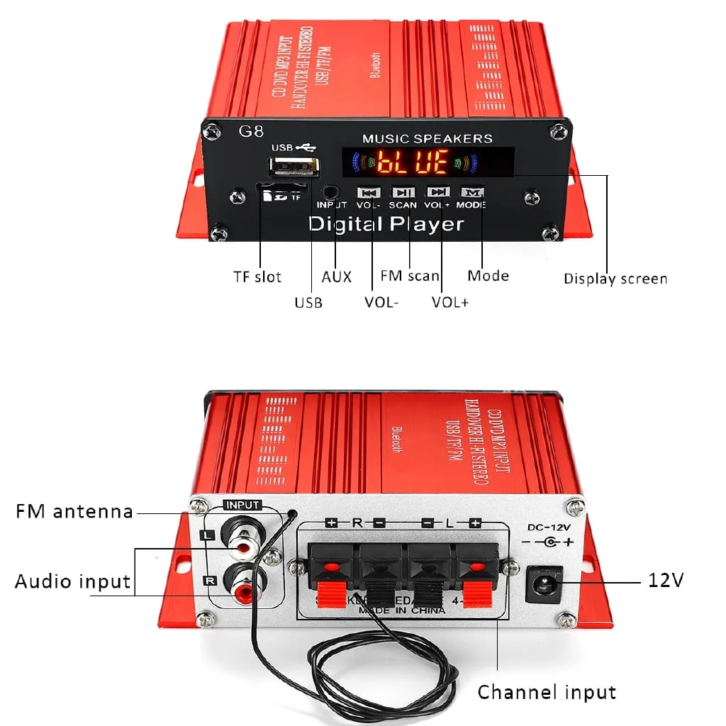 200W 12V Bluetooth Mini HiFi Digital Audio Power AMP - image 3