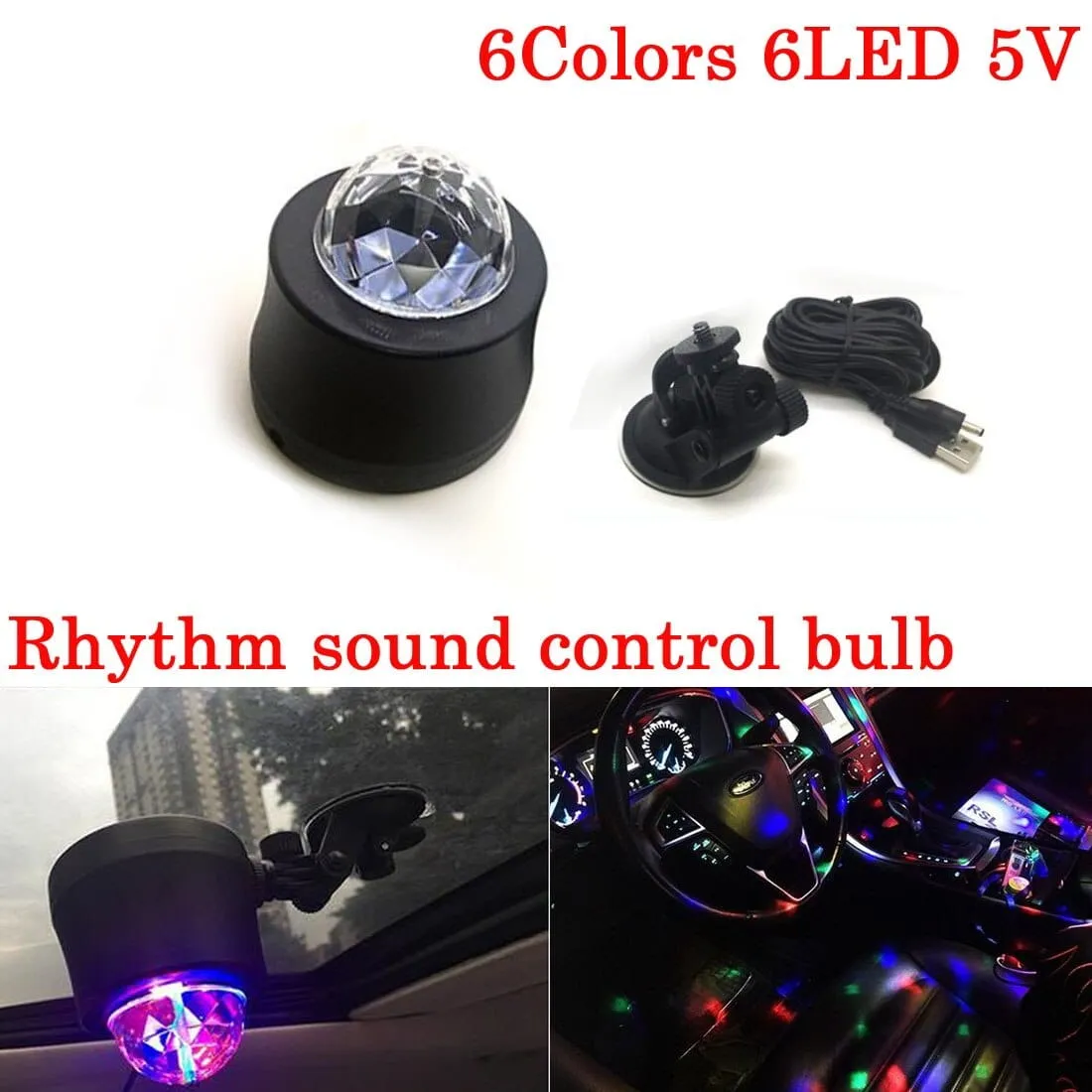 LED Car Light USB Atmosphere Light Mini Colorful - image 2