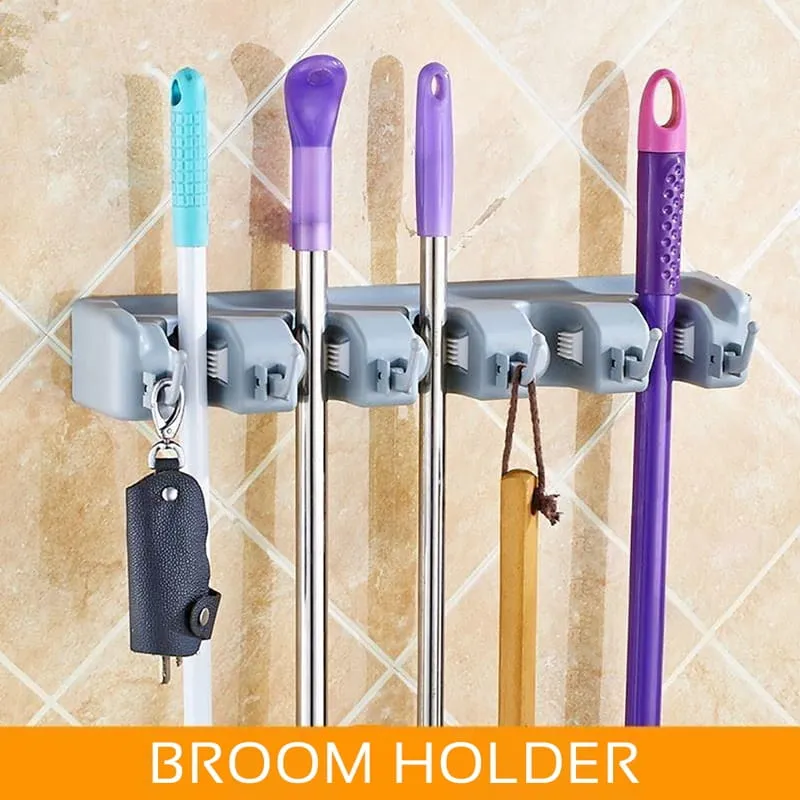 Mounted Organizer Kitchen Mop Broom Holder Wall Mounted