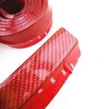 SAMURAI RED CARBON FIBER Look Car Body Kit Bumper Lip Side Skirt Rubber Edge Decorative Protector Trim 3M - image 2