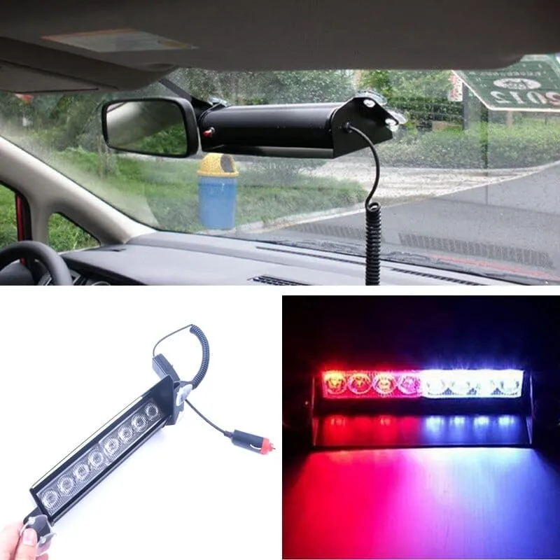 New  8 LED Strobe Red and BluePolice Flashing Light - image 2
