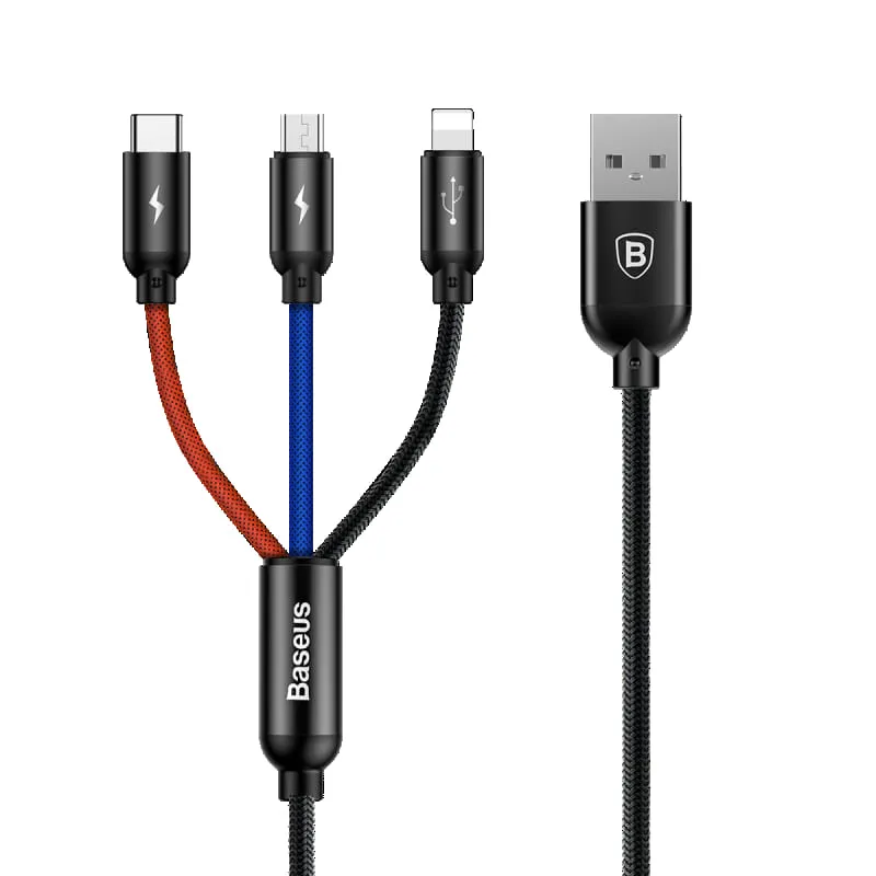 Baseus Three Primary Colors 3-in-1 Cable - image 1