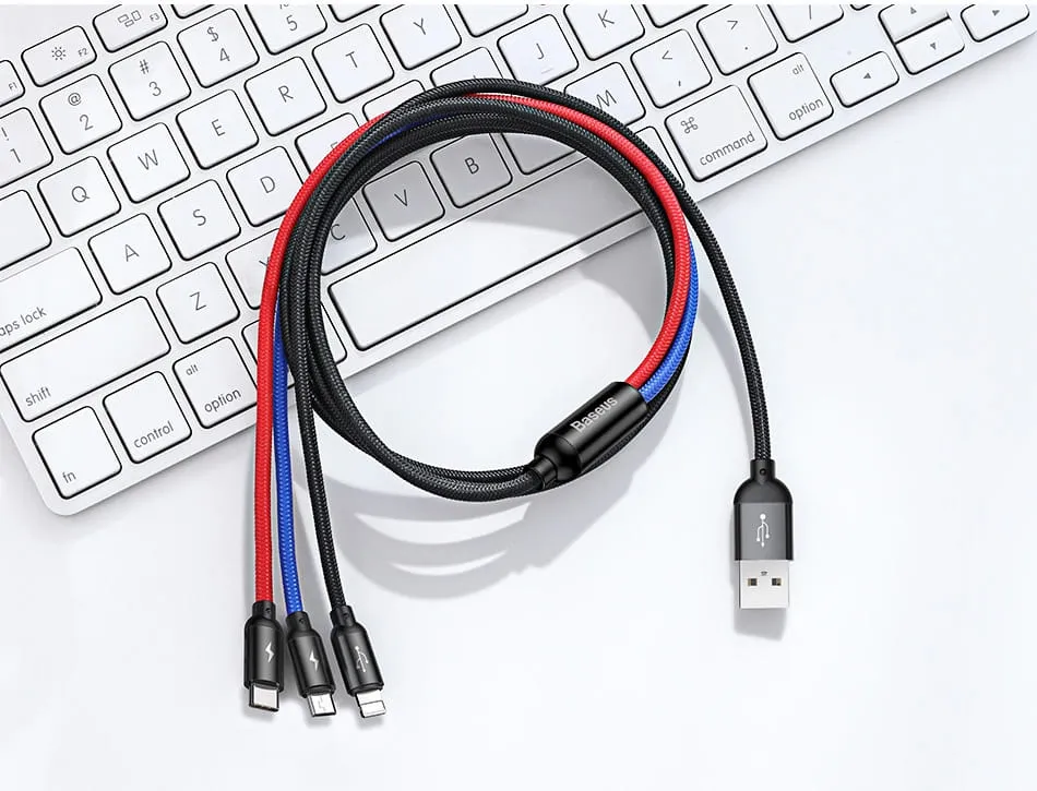 Baseus Three Primary Colors 3-in-1 Cable - image 2