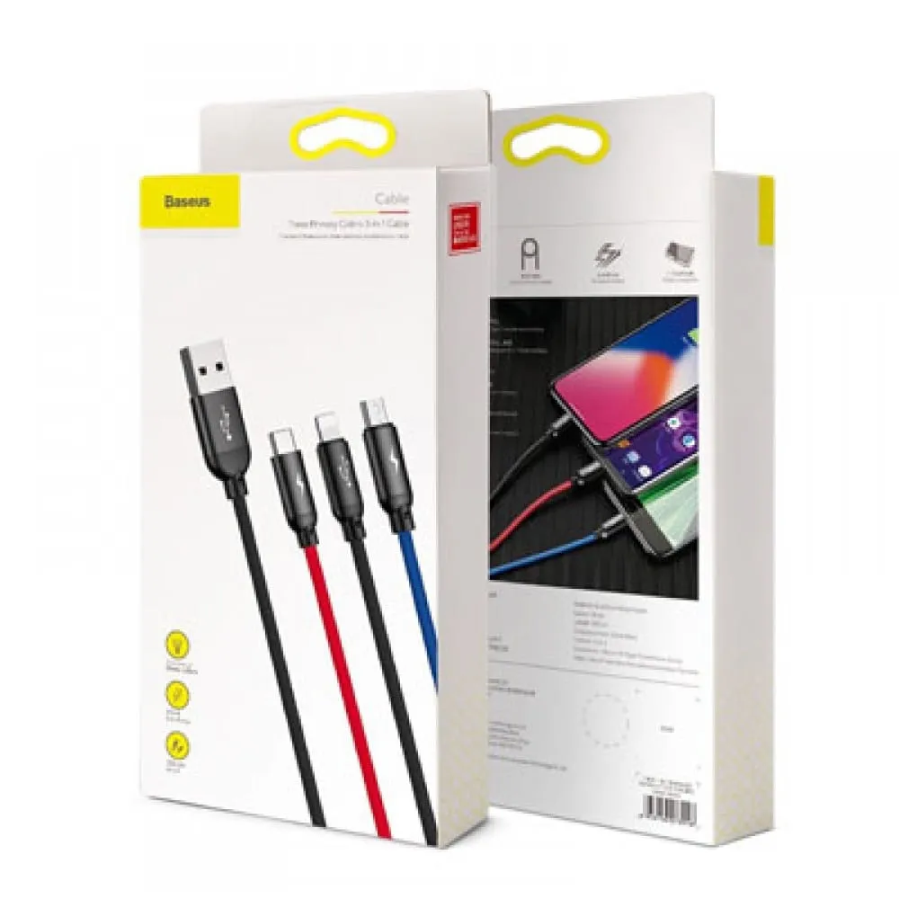 Baseus Three Primary Colors 3-in-1 Cable - image 3