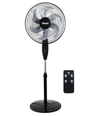 ABANS 18 Stand Fan With Remote Black