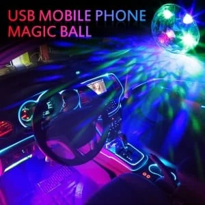 LED USB Mini Magic disco ball light car DJ Sound Control