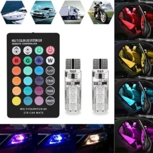 2x Remote Control LED Car Wedge T10 6SMD 5050 Side Light