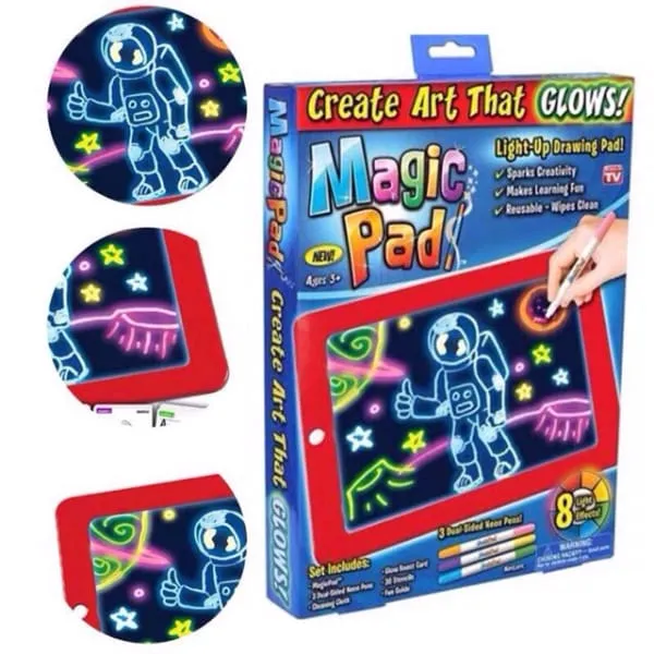 Kid Magic Pad Light Up Drawing Board Neon Pen Creative - image 3