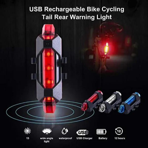 Bike Bicycle light Rechargeable LED Taillight USB Rear - image 2