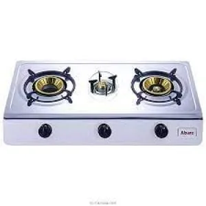 ABANS THREE BURNERS GAS STOVE STAINLESS STEEL TABLE TOP