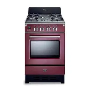 Elba Cooker 4Gas Burners 2 Hot Plates 90Cm Dark Red 