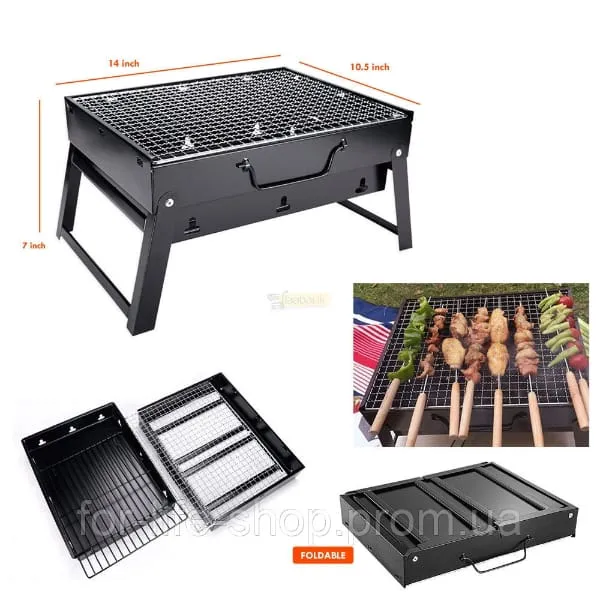 Portable Outdoor BBQ Barbecue Grill Machine (35*27 CM) - image 2