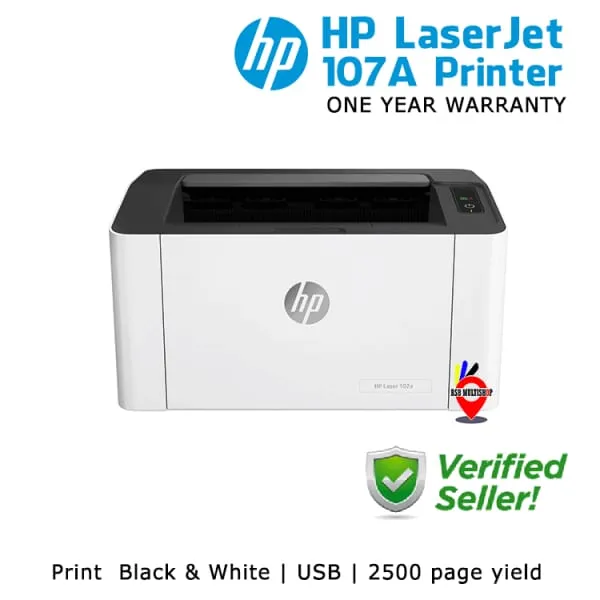 HP LaserJet 107A Black and White Small Printer - image 2