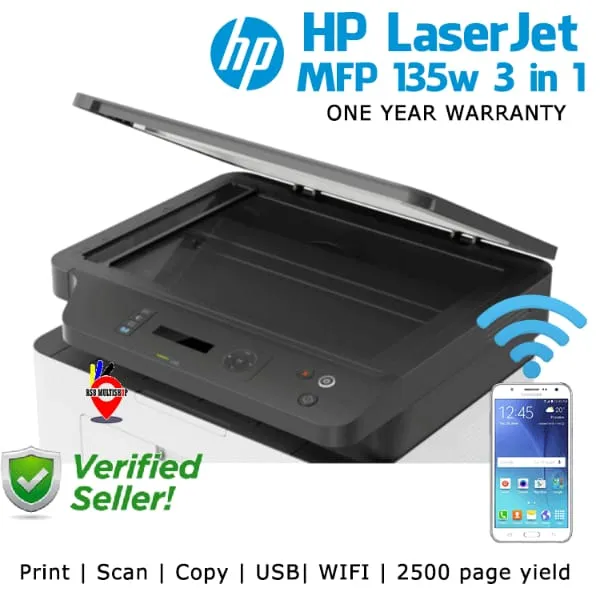 HP LaserJet MFP 135W 3 in 1 Printer - image 3