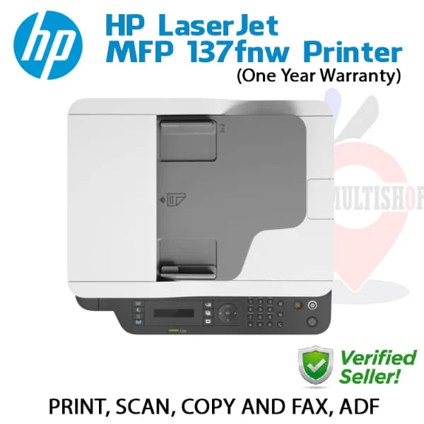 HP LaserJet MFP 137fnw Print WIFI Copy Scan FAX Printer - image 4
