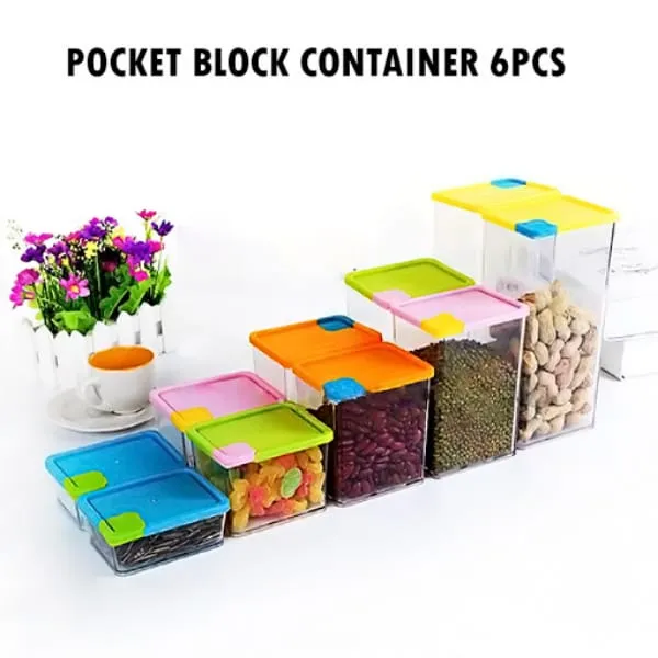 Stackable Space Savvy PocketContainer Set of 6 Pcs