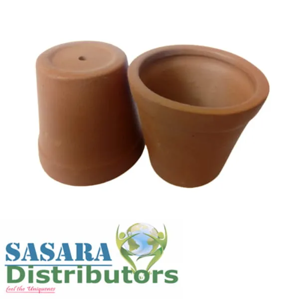 Clay Mini Flower Pot 05 pcs round shape - image 2