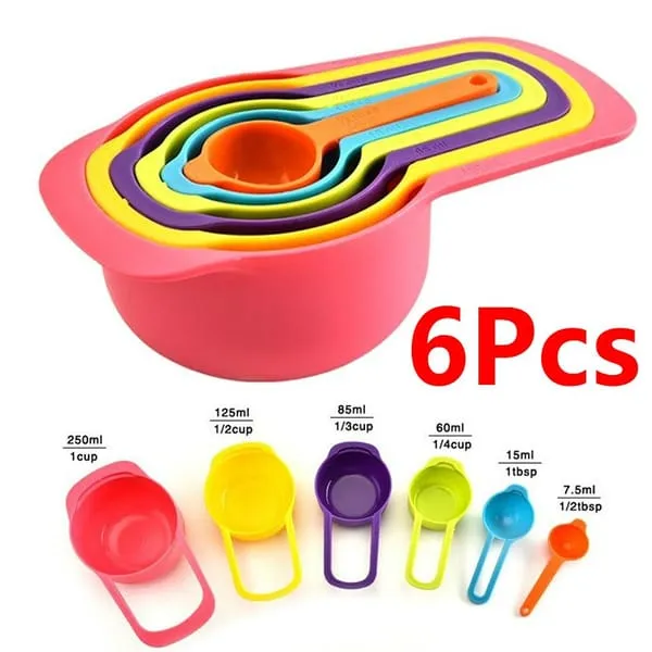 Plastic Measuring Cup Set Measuring Tools 6pcs - image 3