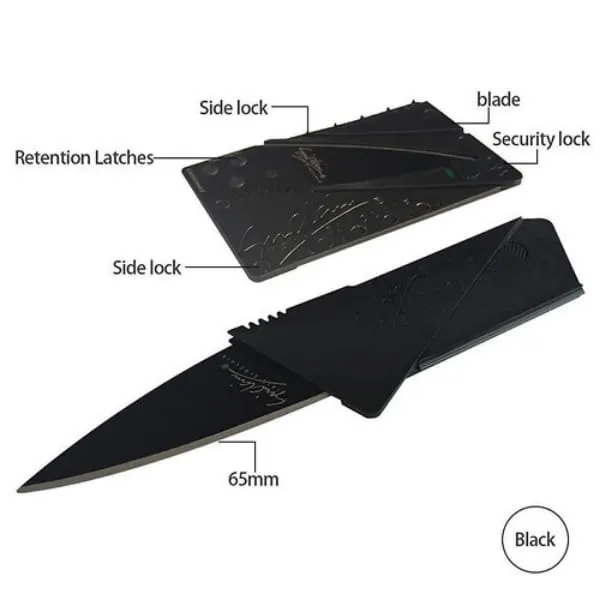Stainless Steel Polypropylene Folding Credit Card Knife - image 2
