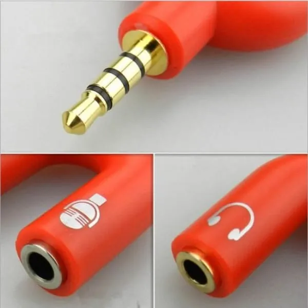 3.5mm Stereo Splitter Audio to Mic & Headset Jack Plug - image 2