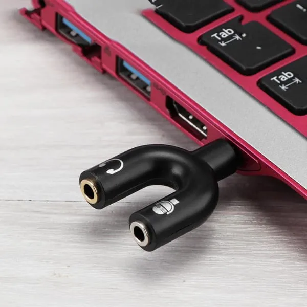 3.5mm Stereo Splitter Audio to Mic & Headset Jack Plug - image 3