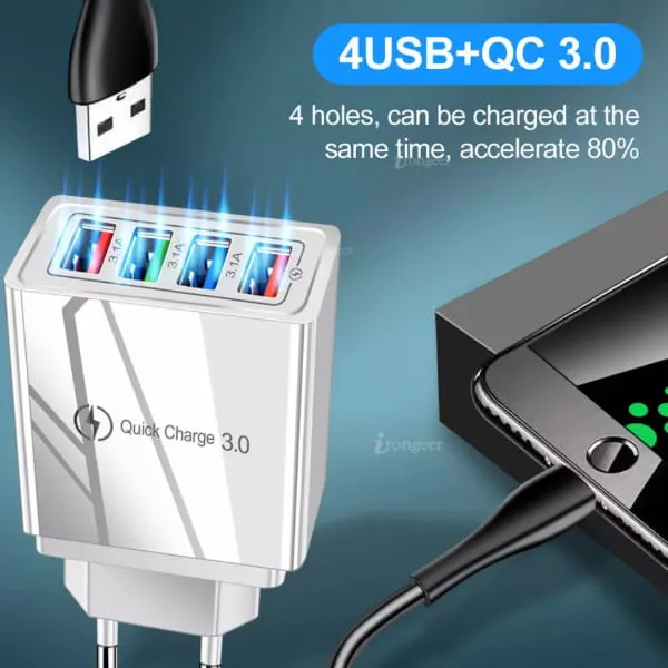 4 usb port phone charger , adaptor - image 2