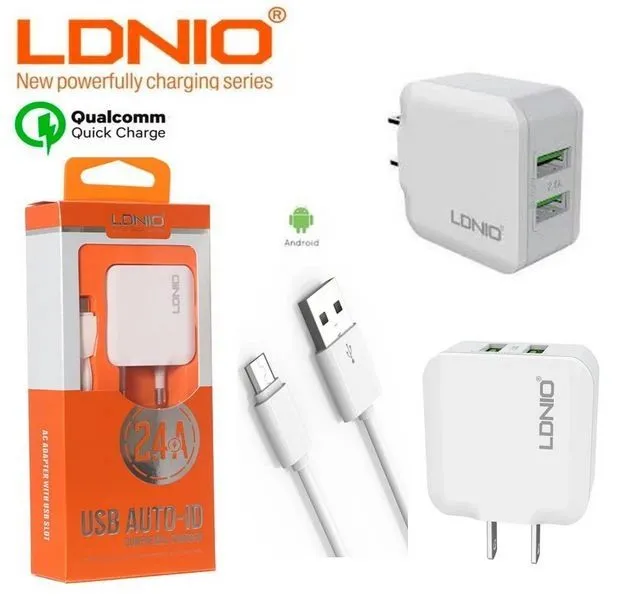LDNIO A2201 2.4A Dual USB Charging Travel adapter Head