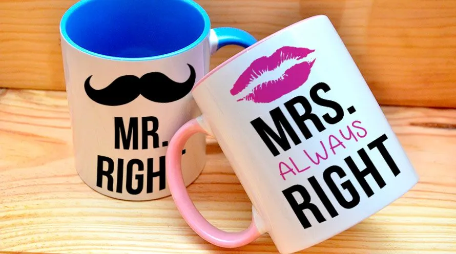 Gift Anniversary Inner Color Couple Mug Printing gift