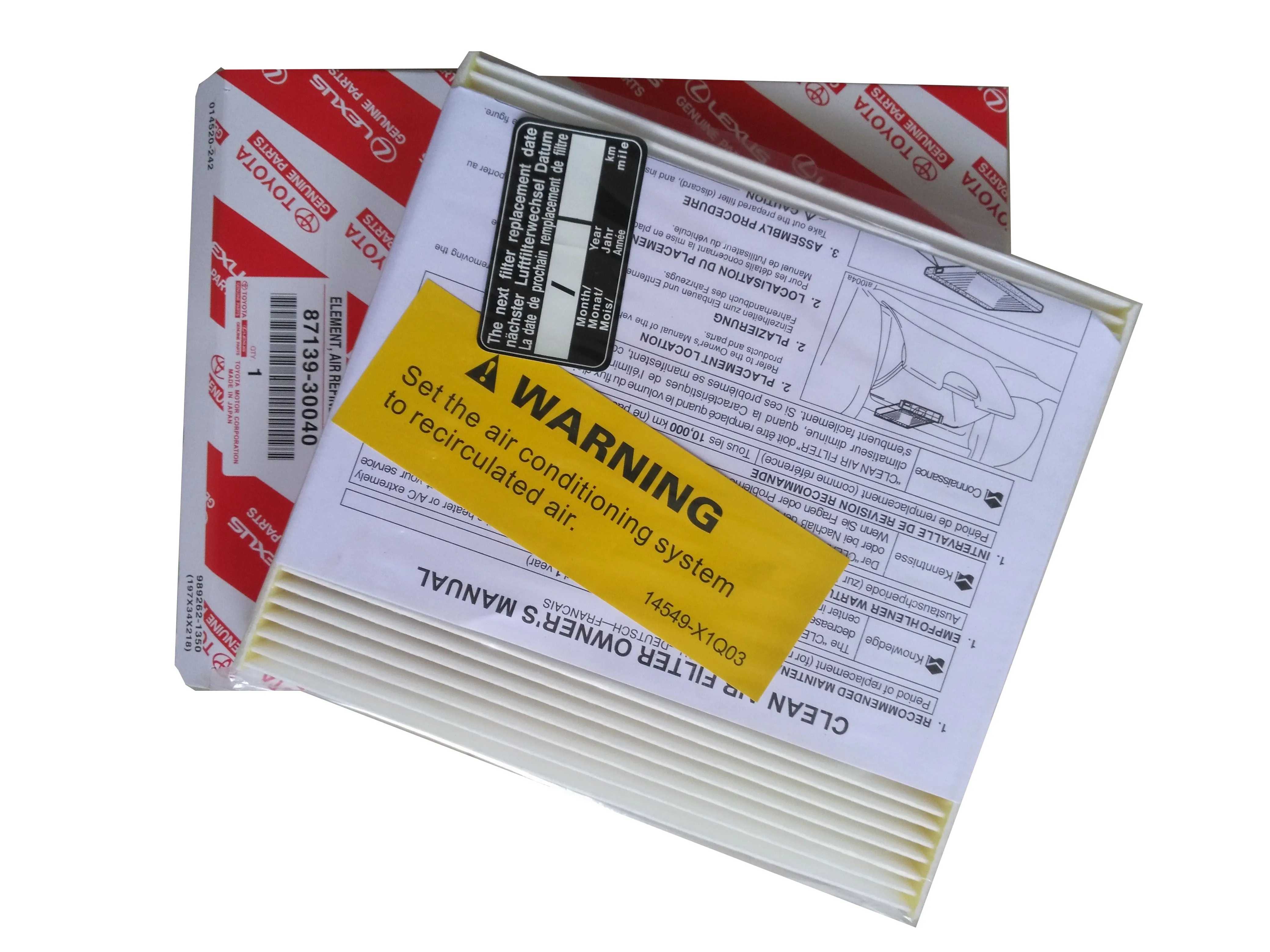 Sevice Pack for Toyota AQUA Oil,Air & AC/Cabin Filters - image 3