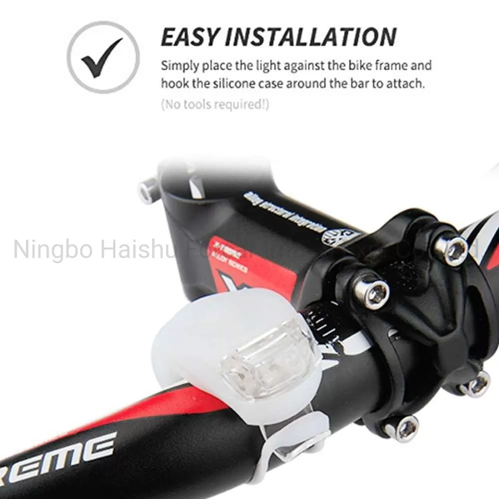 Mini Silicone LED RED/WHITE Bike Lights - image 5