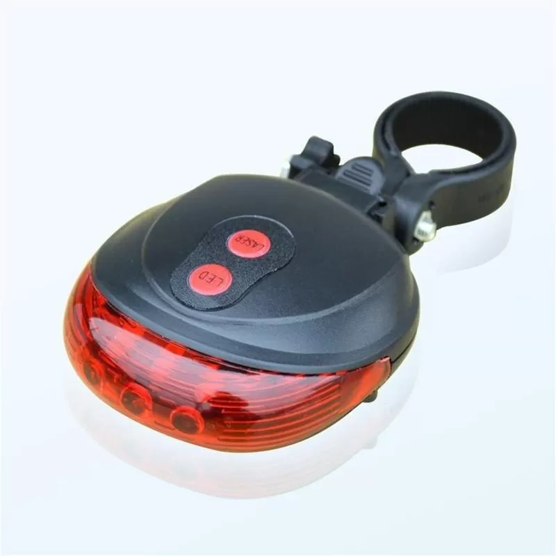 Bike 2 Laser 5 LED Flashing Lamp Rear Cycling light - image 2