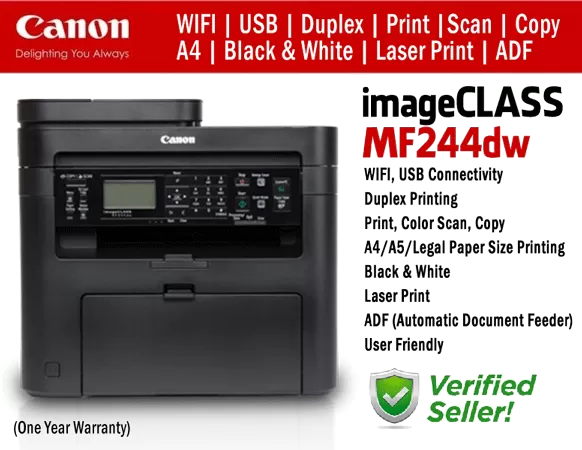 Canon image CLASS MF244dw all in one printer (Black & White) - image 3